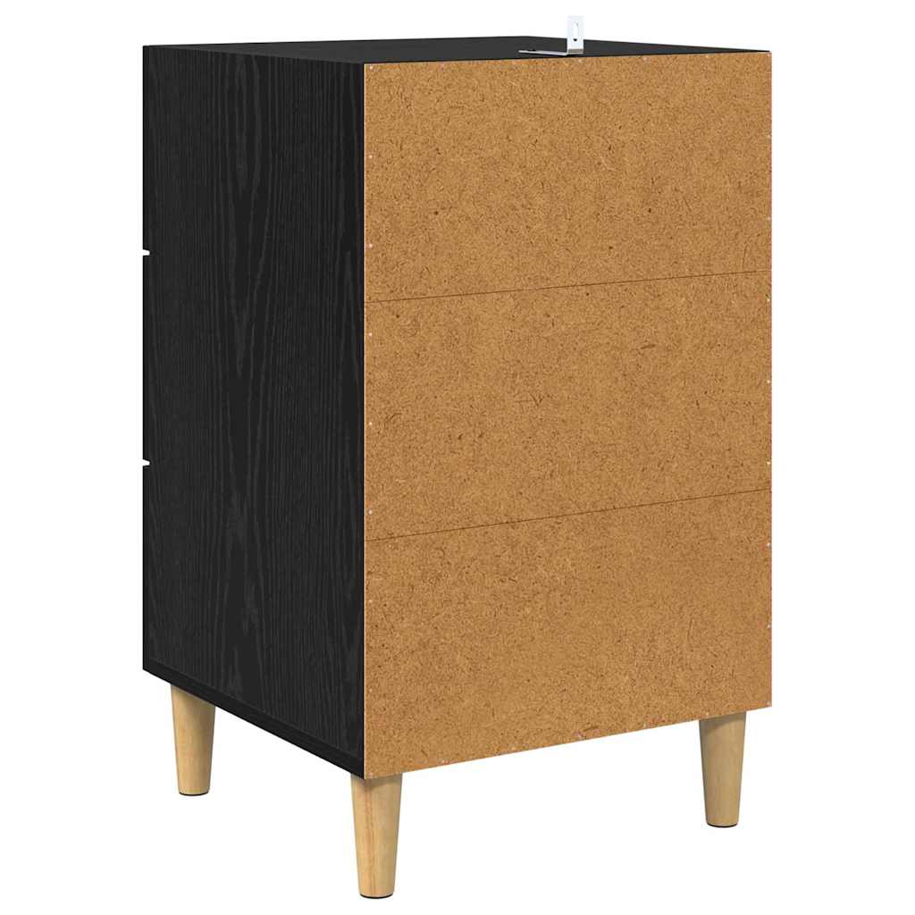 Bedside Cabinet Black oak 40 x 40 x 66 cm Engineered wood
